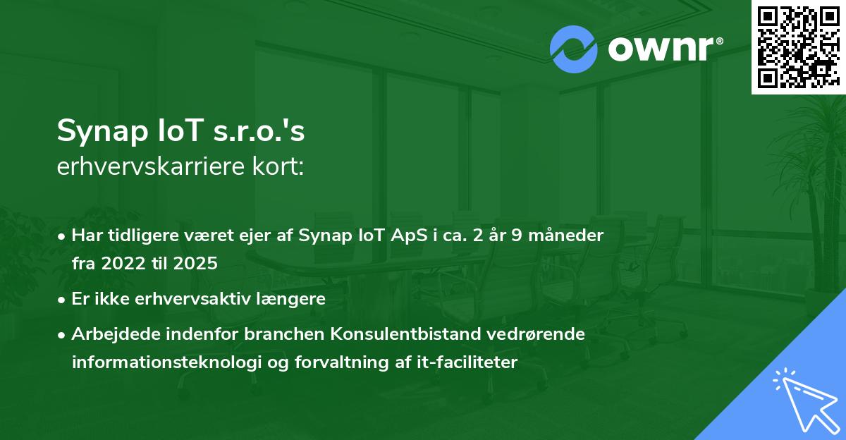 Synap IoT s.r.o.'s erhvervskarriere kort
