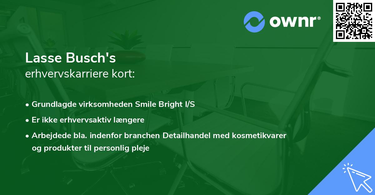 Lasse Busch's erhvervskarriere kort