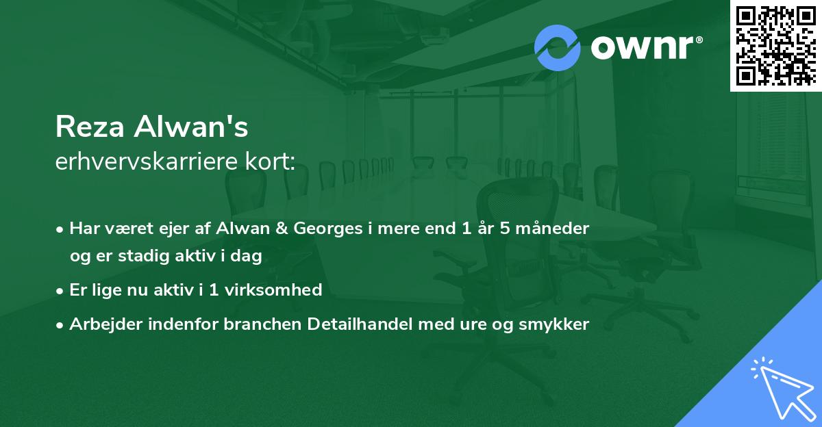 Reza Alwan's erhvervskarriere kort