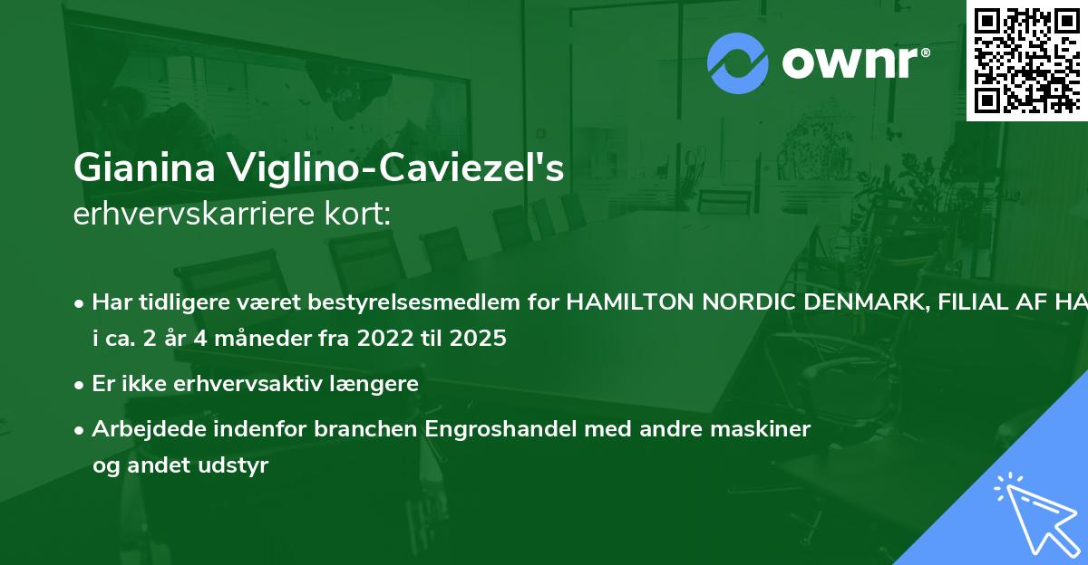 Gianina Viglino-Caviezel's erhvervskarriere kort