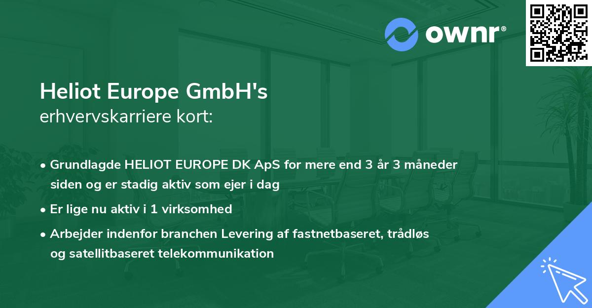 Heliot Europe GmbH's erhvervskarriere kort