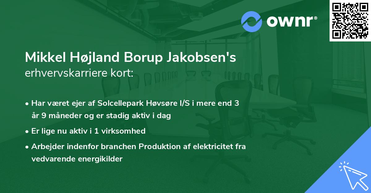 Mikkel Højland Borup Jakobsen's erhvervskarriere kort