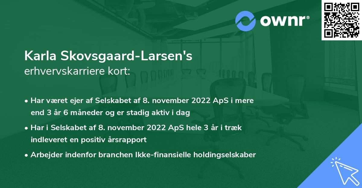 Karla Skovsgaard-Larsen's erhvervskarriere kort