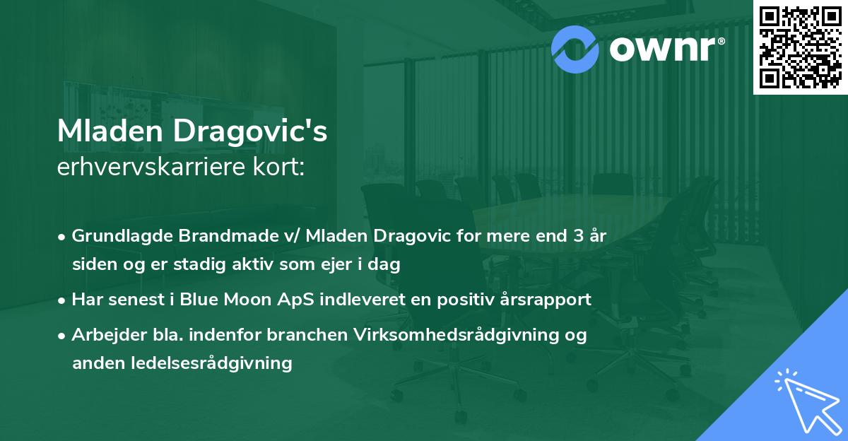 Mladen Dragovic's erhvervskarriere kort