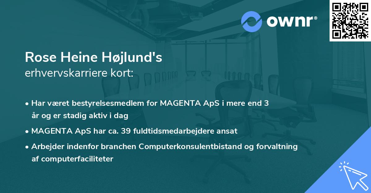 Rose Heine Højlund's erhvervskarriere kort