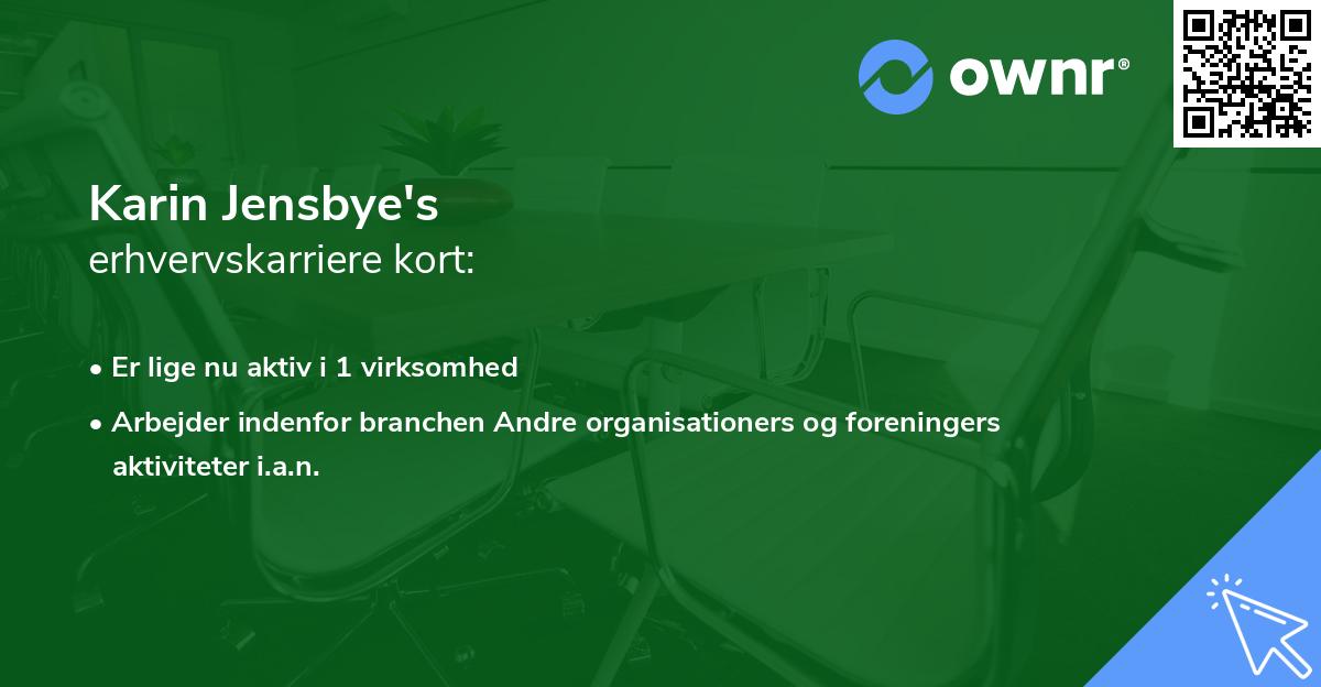 Karin Jensbye's erhvervskarriere kort