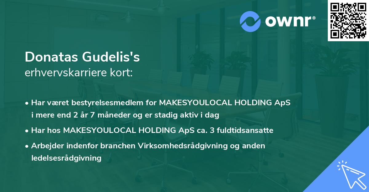 Donatas Gudelis's erhvervskarriere kort