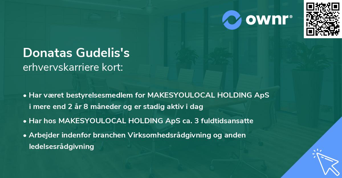 Donatas Gudelis's erhvervskarriere kort