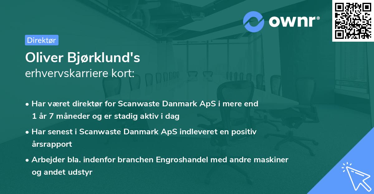 Oliver Bjørklund's erhvervskarriere kort