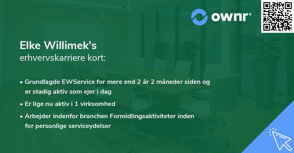 Elke Willimek's erhvervskarriere kort