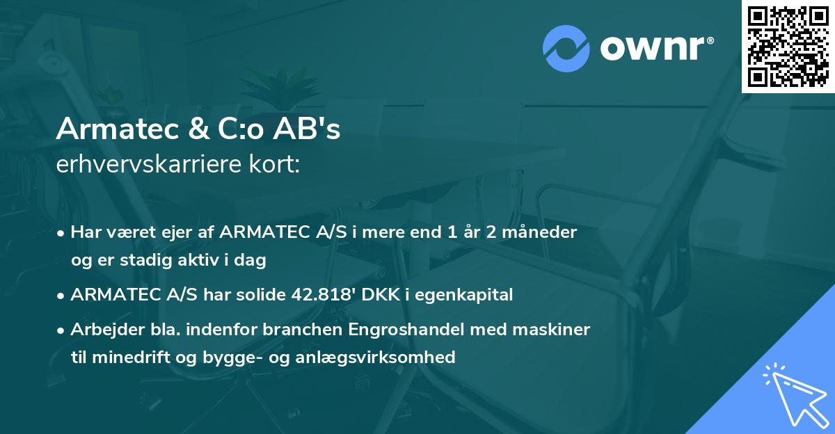 Armatec & C:o AB's erhvervskarriere kort