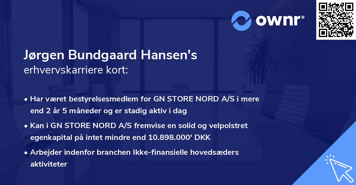 Jørgen Bundgaard Hansen's erhvervskarriere kort