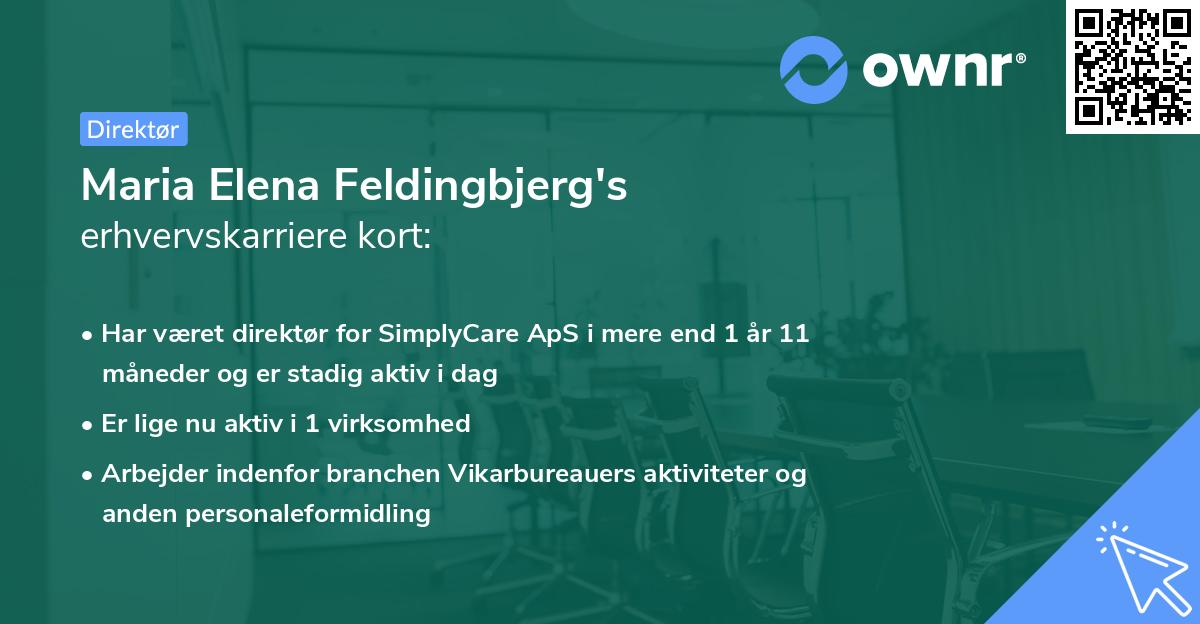 Maria Elena Feldingbjerg's erhvervskarriere kort