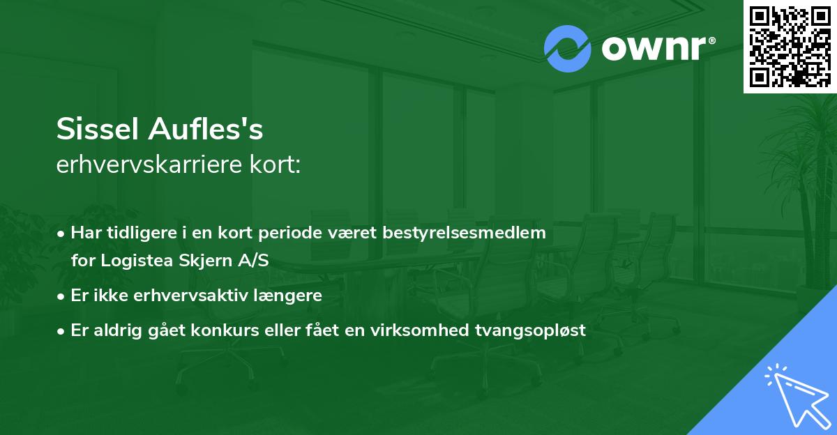 Sissel Aufles's erhvervskarriere kort