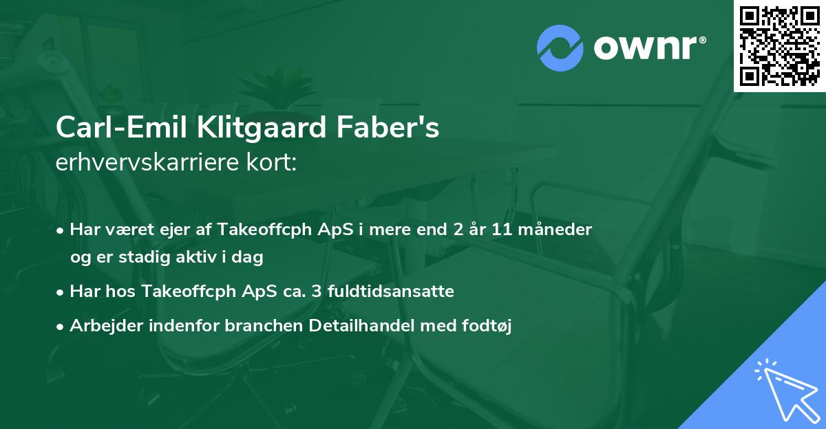 Carl-Emil Klitgaard Faber's erhvervskarriere kort