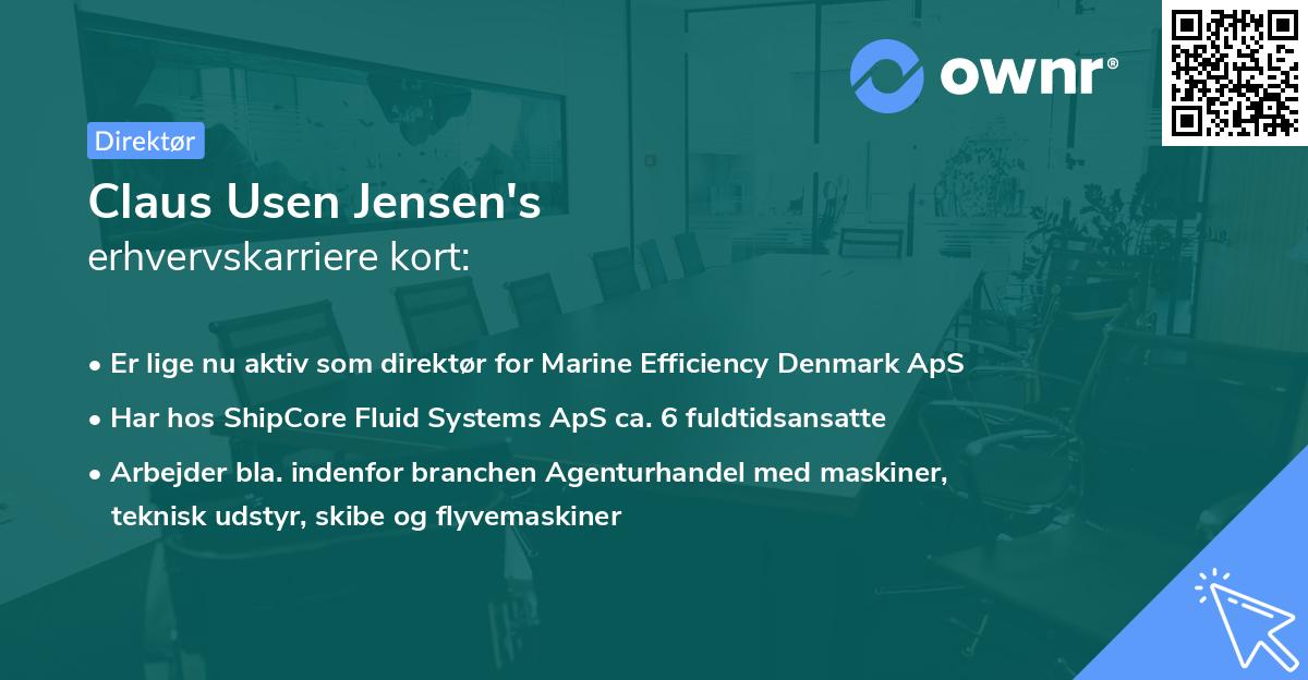 Claus Usen Jensen's erhvervskarriere kort
