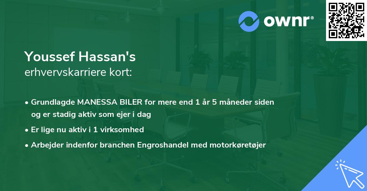 Youssef Hassan's erhvervskarriere kort