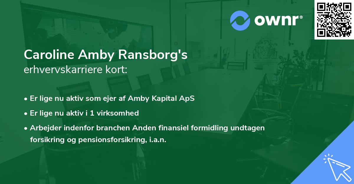 Caroline Amby Ransborg's erhvervskarriere kort