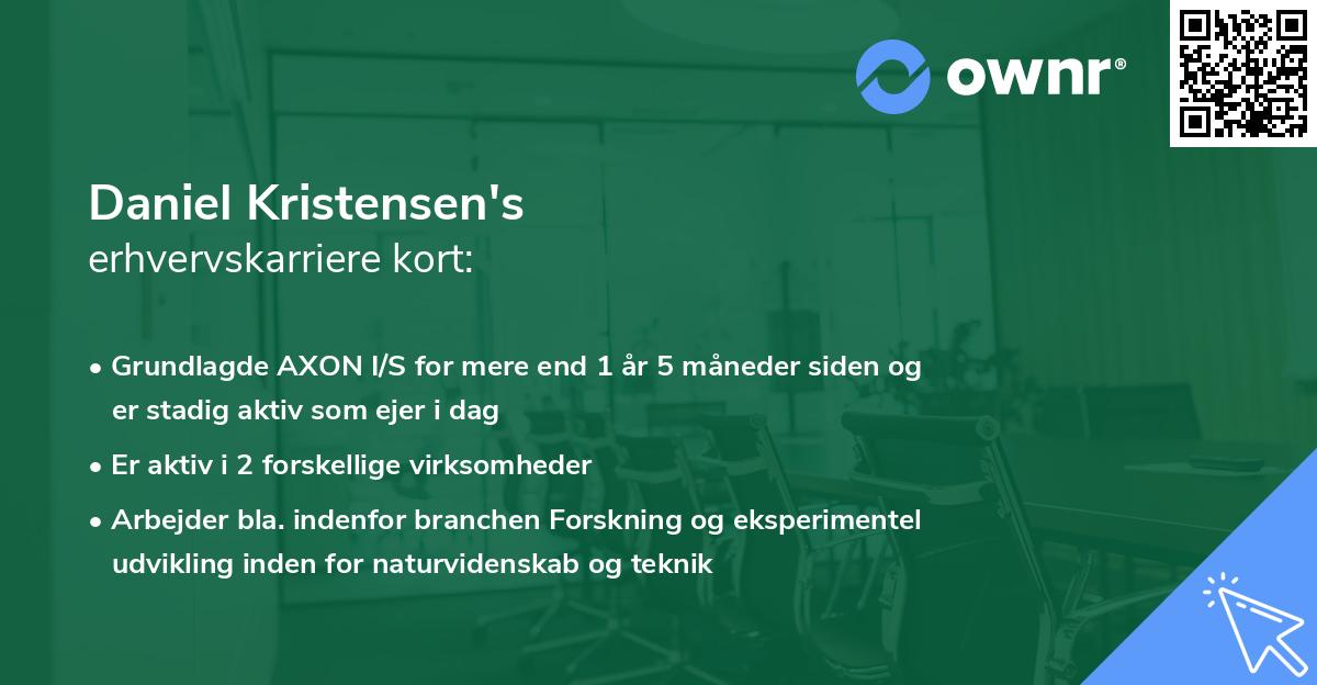 Daniel Kristensen's erhvervskarriere kort