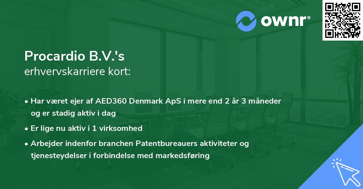 Procardio B.V.'s erhvervskarriere kort