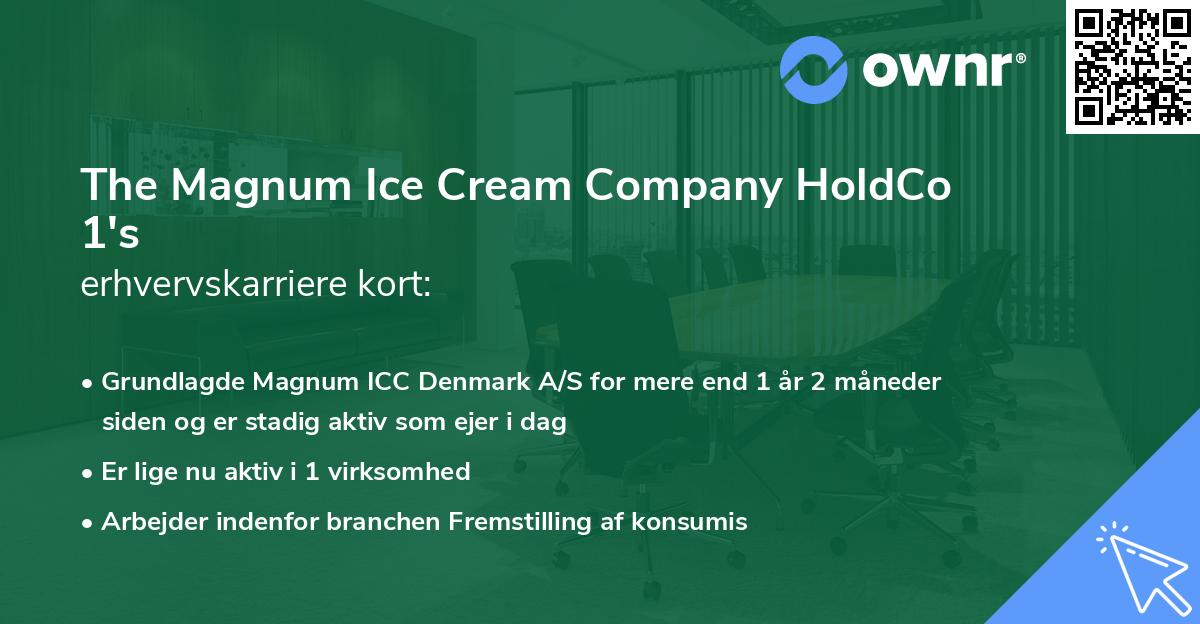The Magnum Ice Cream Company HoldCo 1's erhvervskarriere kort
