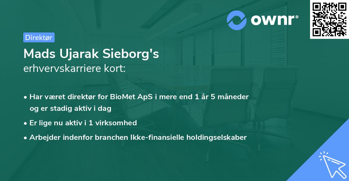 Mads Ujarak Sieborg's erhvervskarriere kort