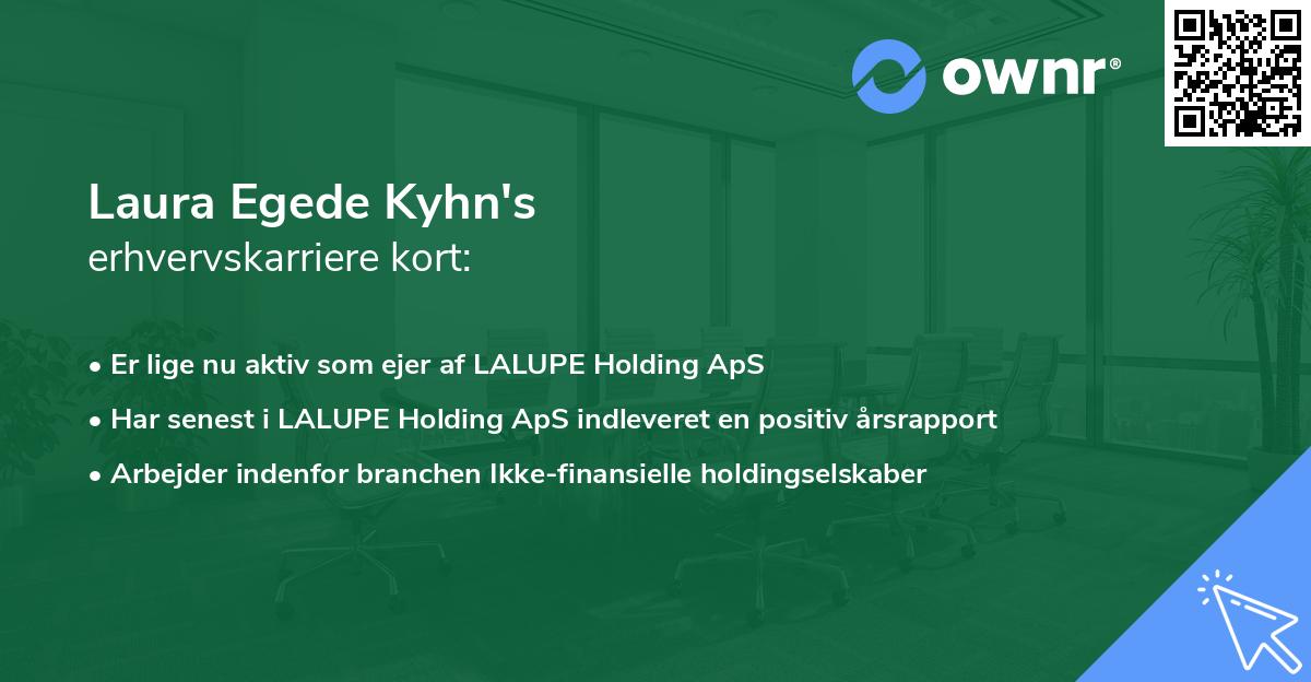 Laura Egede Kyhn's erhvervskarriere kort