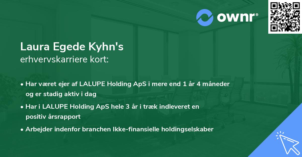 Laura Egede Kyhn's erhvervskarriere kort