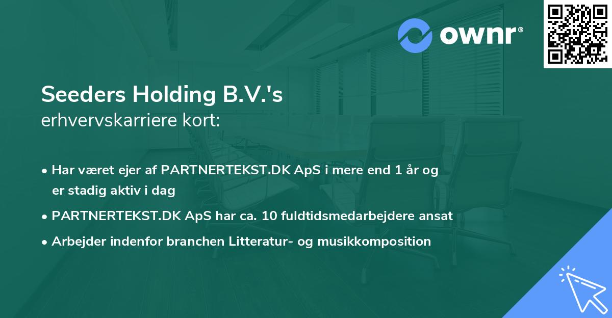 Seeders Holding B.V.'s erhvervskarriere kort