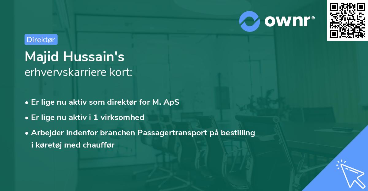 Majid Hussain's erhvervskarriere kort