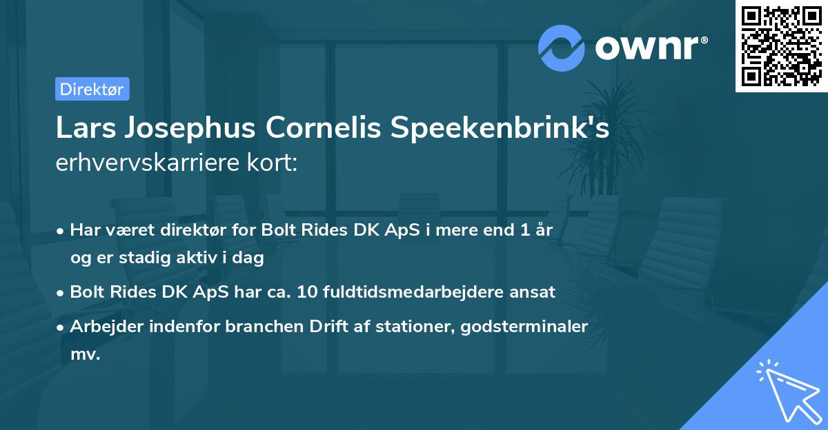 Lars Josephus Cornelis Speekenbrink's erhvervskarriere kort
