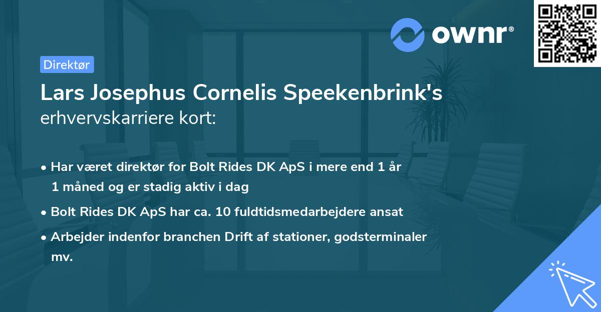 Lars Josephus Cornelis Speekenbrink's erhvervskarriere kort