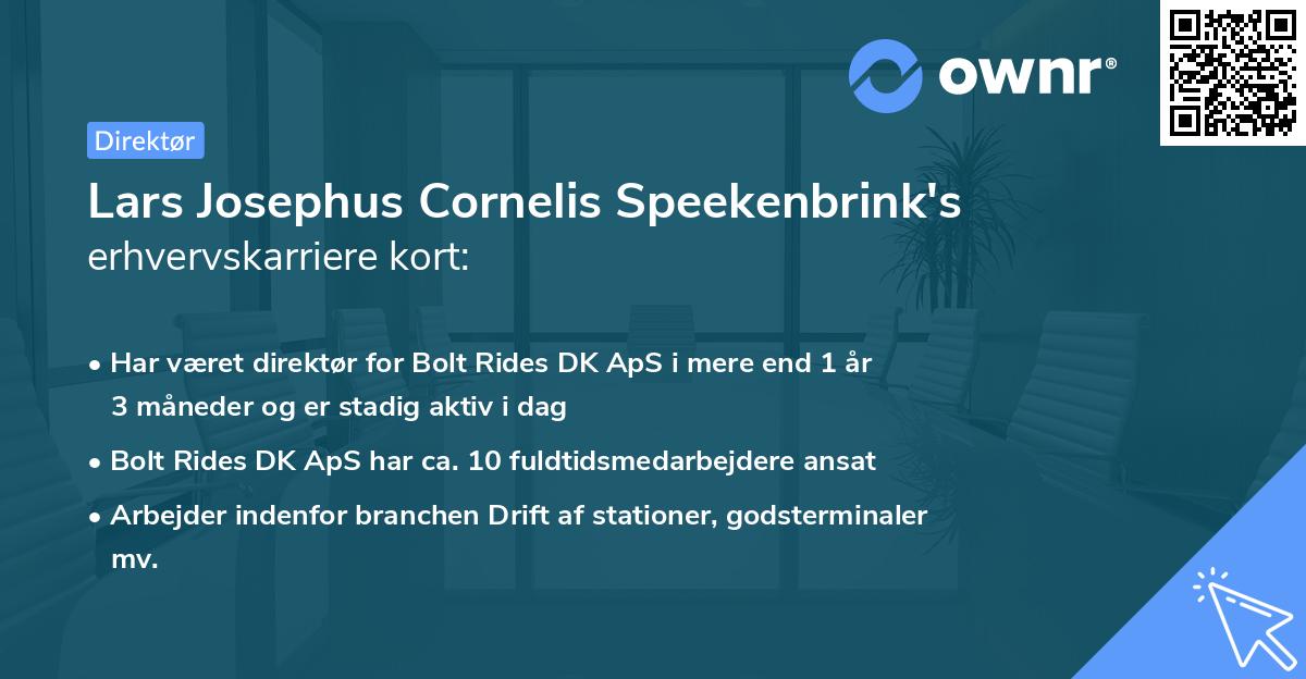 Lars Josephus Cornelis Speekenbrink's erhvervskarriere kort