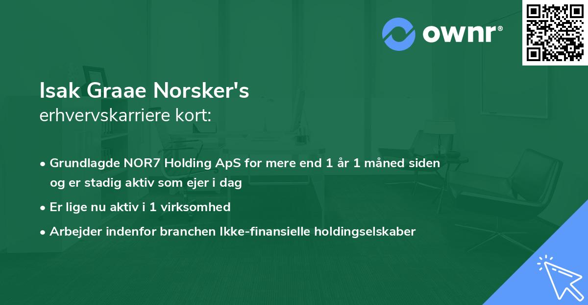 Isak Graae Norsker's erhvervskarriere kort