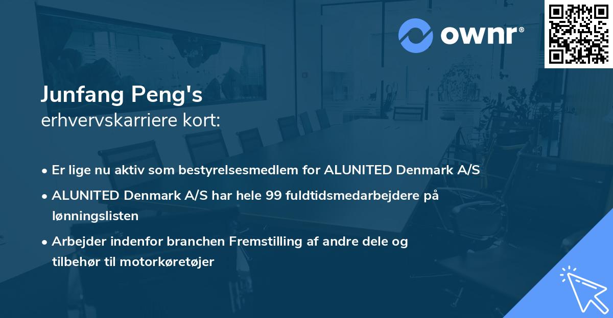 Junfang Peng's erhvervskarriere kort