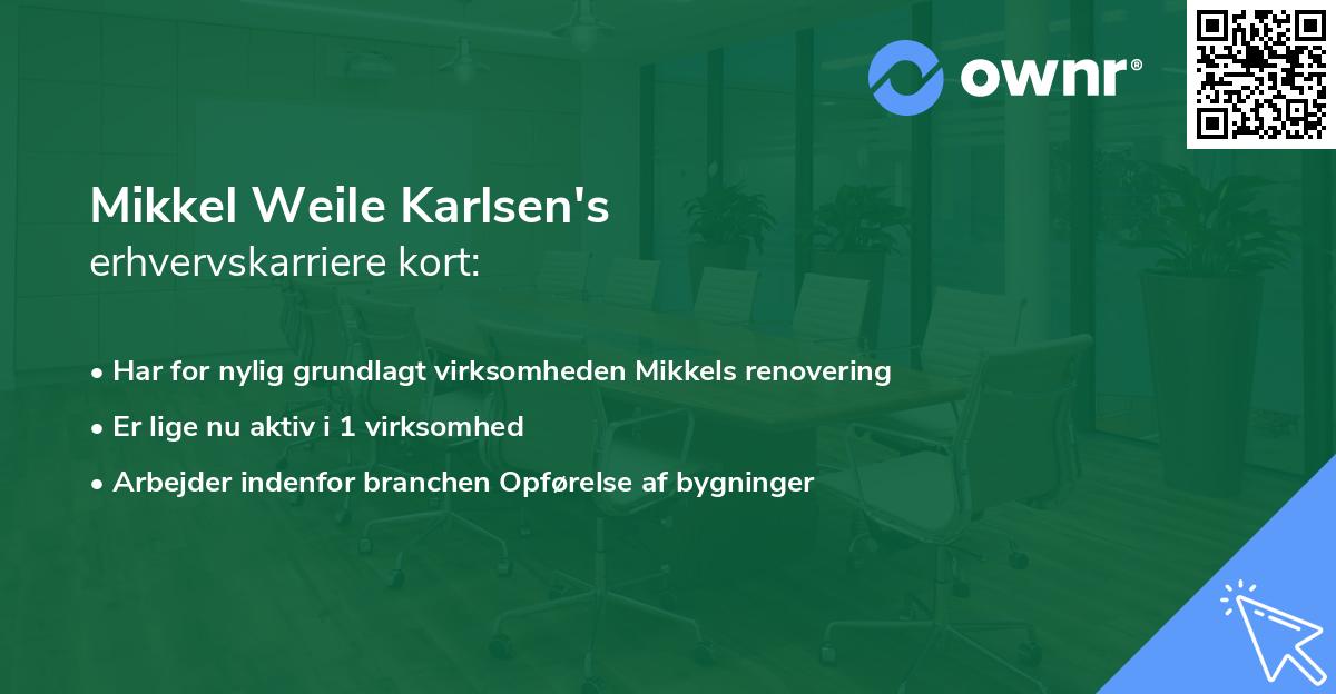 Mikkel Weile Karlsen's erhvervskarriere kort