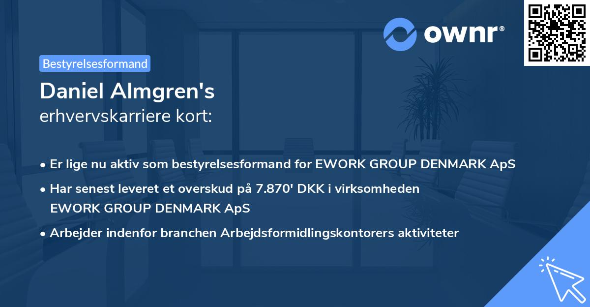 Daniel Almgren's erhvervskarriere kort