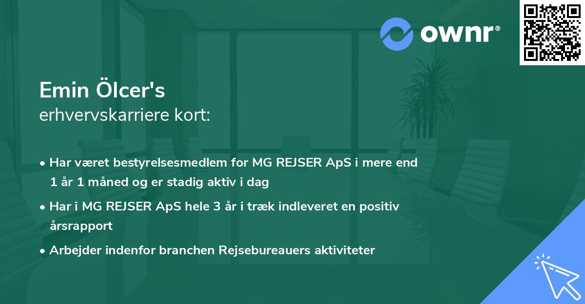 Emin Ölcer's erhvervskarriere kort
