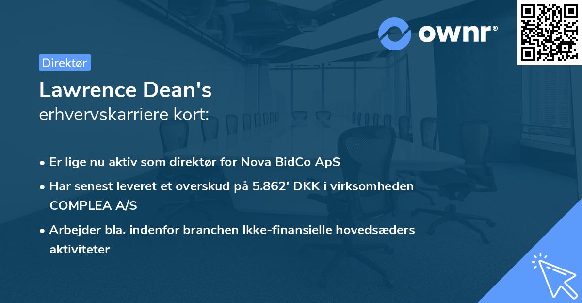 Lawrence Dean's erhvervskarriere kort