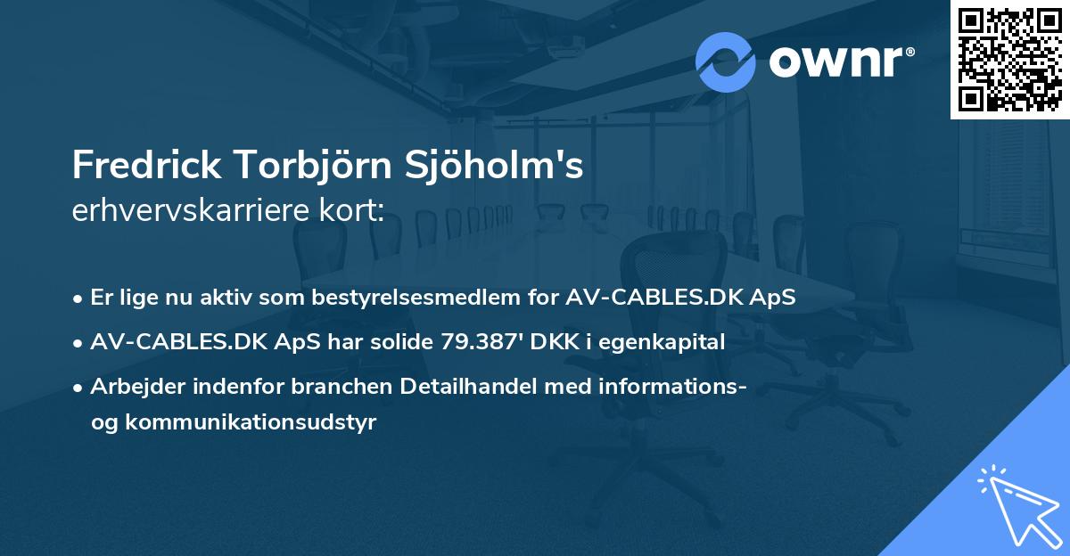 Fredrick Torbjörn Sjöholm's erhvervskarriere kort