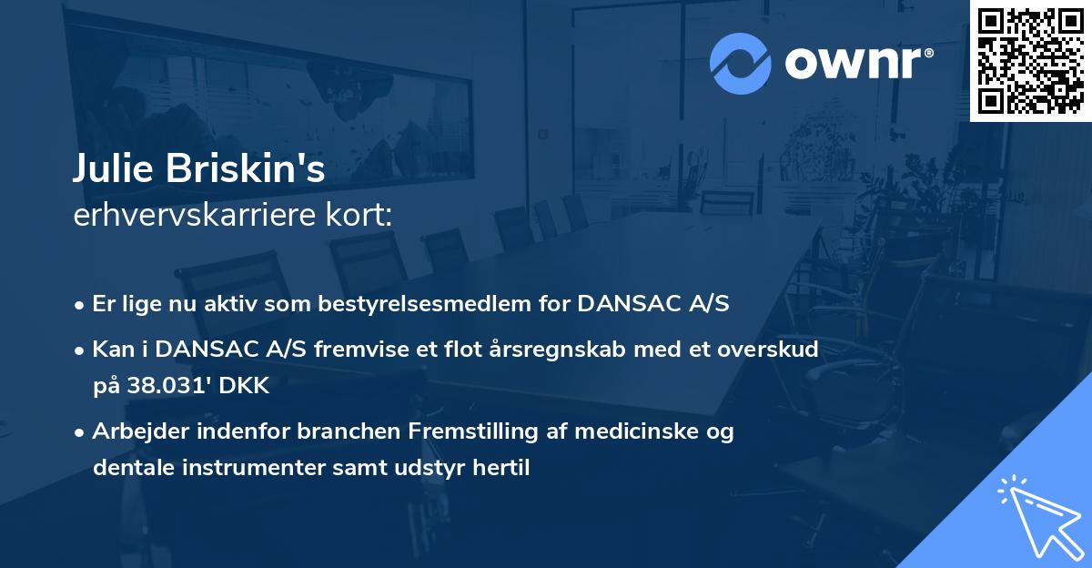 Julie Briskin's erhvervskarriere kort