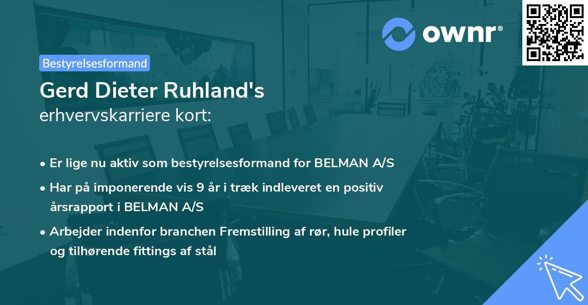 Gerd Dieter Ruhland's erhvervskarriere kort
