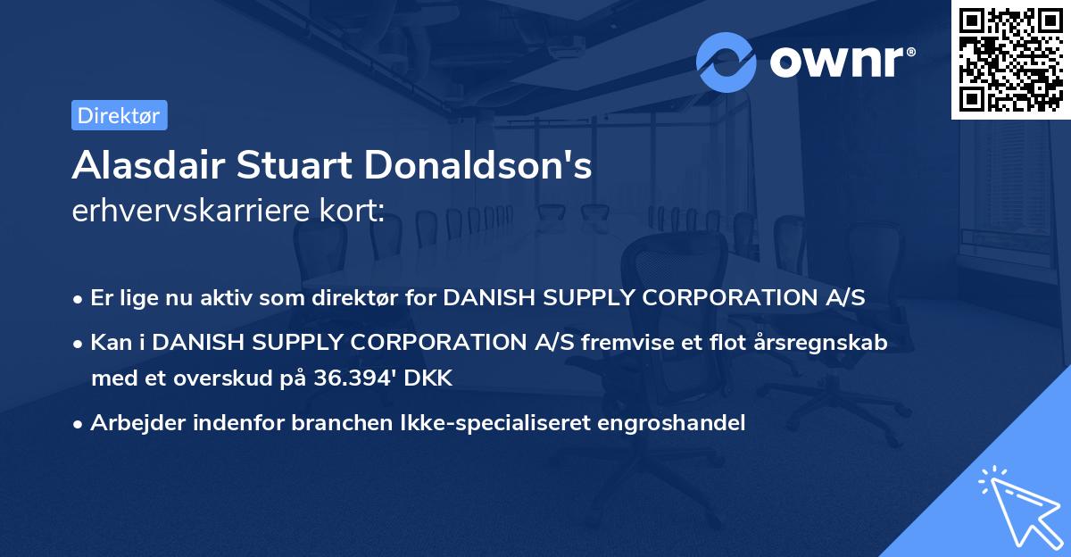 Alasdair Stuart Donaldson's erhvervskarriere kort