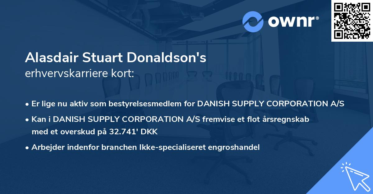 Alasdair Stuart Donaldson's erhvervskarriere kort
