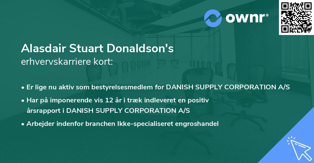 Alasdair Stuart Donaldson's erhvervskarriere kort