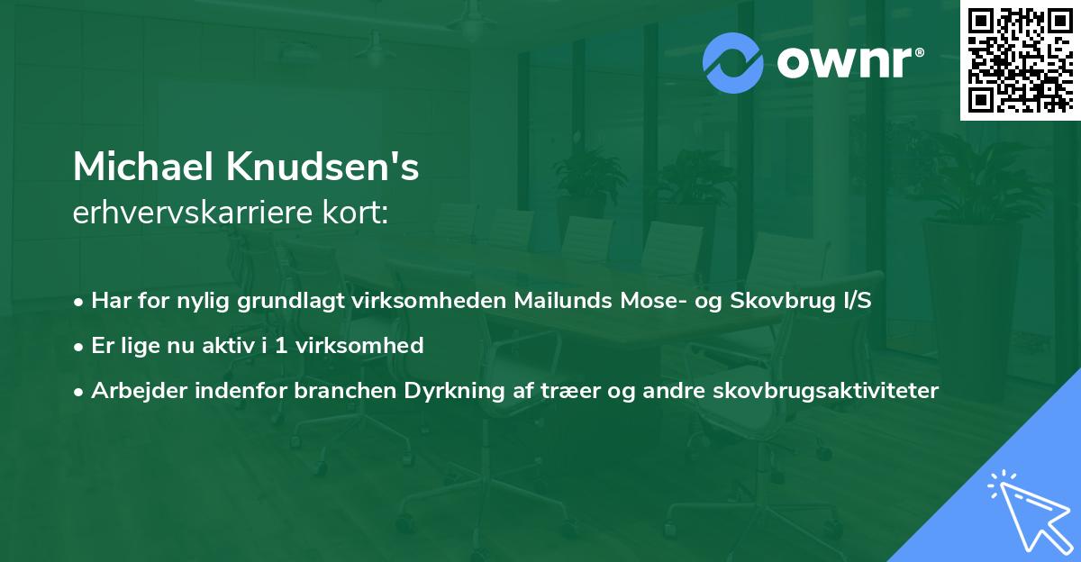 Michael Knudsen's erhvervskarriere kort