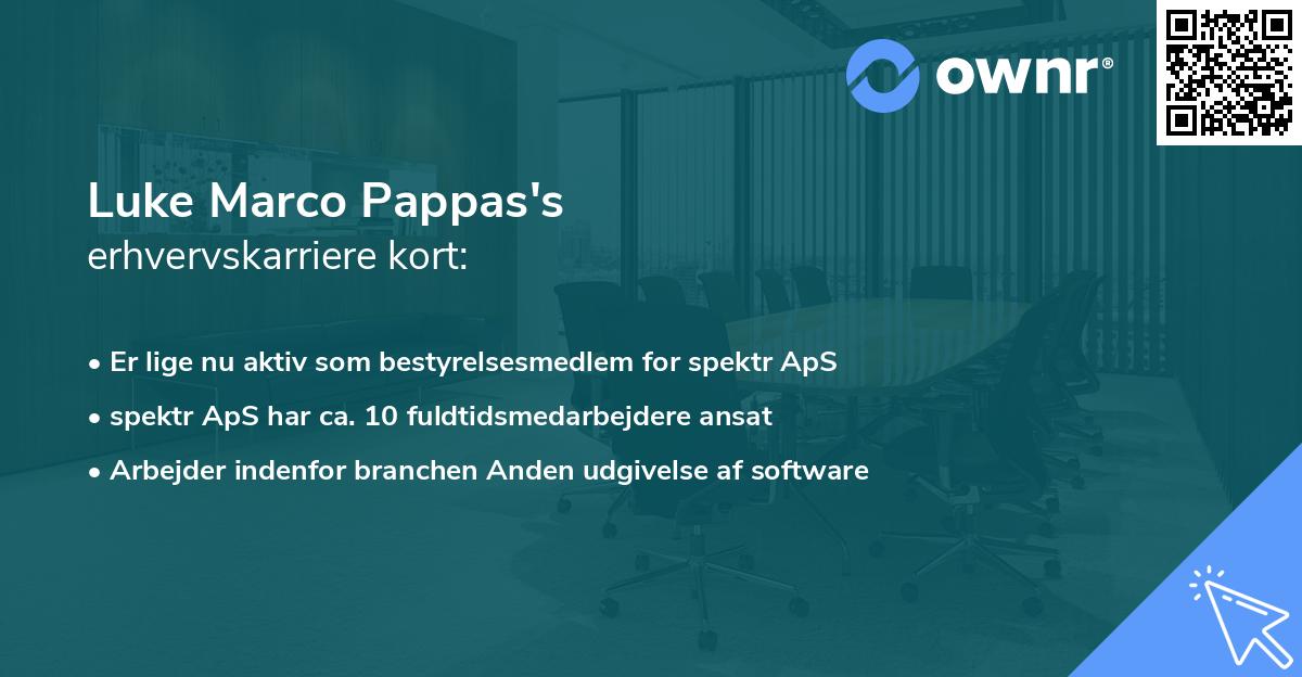 Luke Marco Pappas's erhvervskarriere kort
