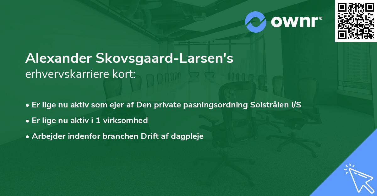 Alexander Skovsgaard-Larsen's erhvervskarriere kort