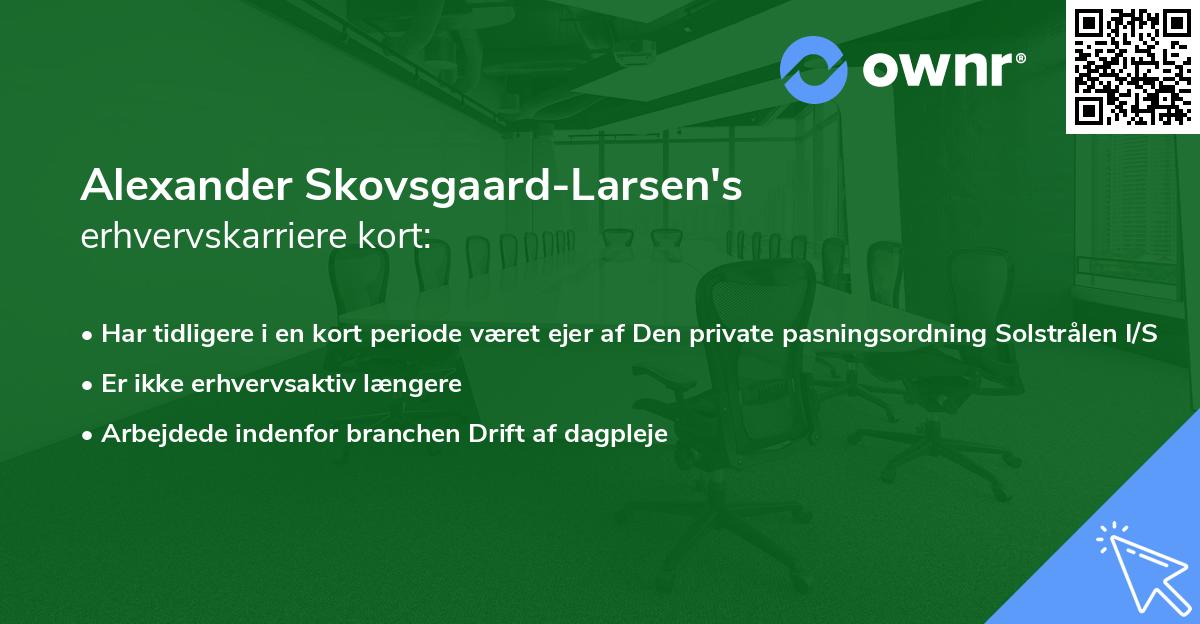 Alexander Skovsgaard-Larsen's erhvervskarriere kort