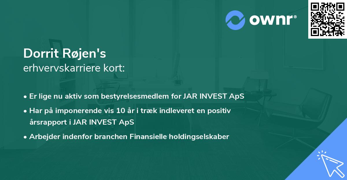 Dorrit Røjen's erhvervskarriere kort
